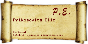 Prikosovits Eliz névjegykártya